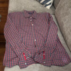 Classic Red and Blue Plaid Men's Shirt